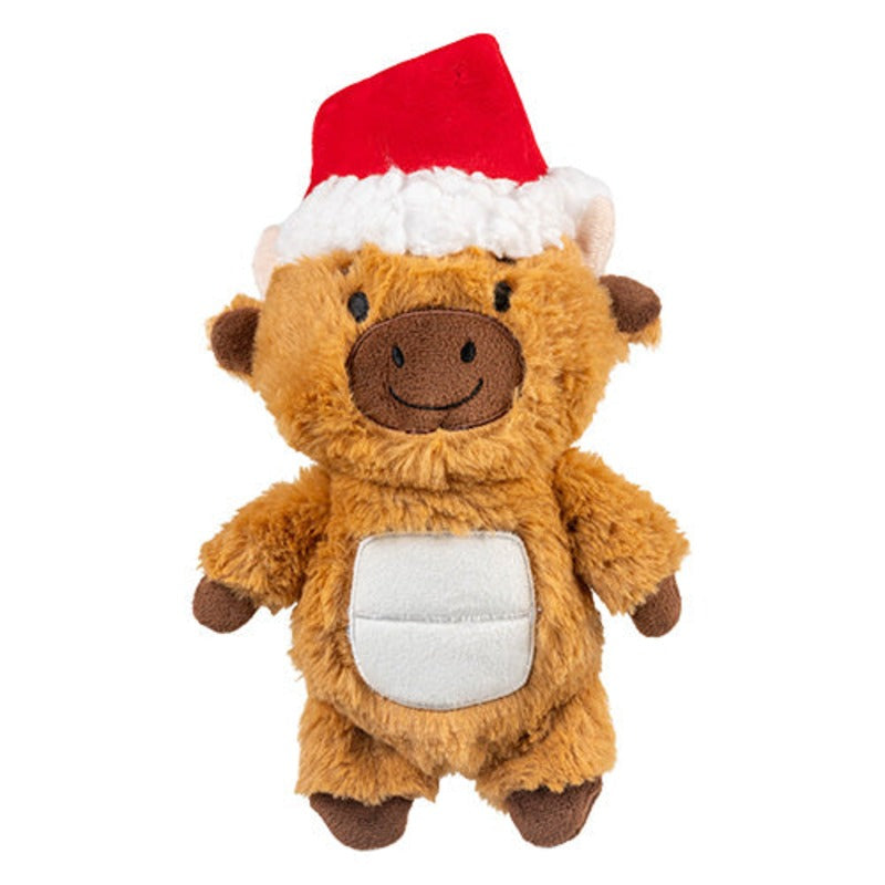 Growl dog toys - Jingle Bellies holiday plush bull for dogs