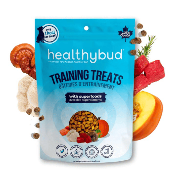 HealthyBud Gâteries Mini Gâteries D&#39;entraînement pour chiens avec superaliments 6.5oz