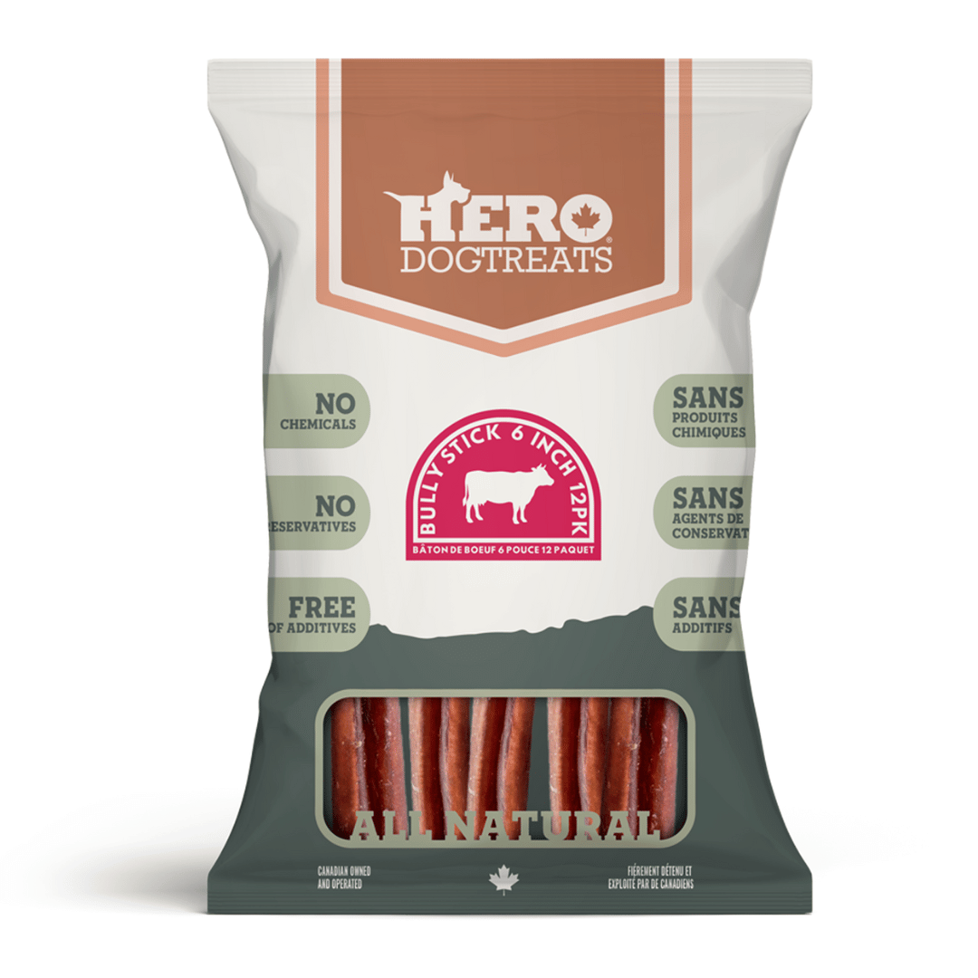 HeroDogTreats bully Pénis de bœuf 6&#39;&#39; Hero Bully Stick Paquet de 12 Pénis de bœuf 6&#39;&#39; Hero Bully Stick Paquet de 12