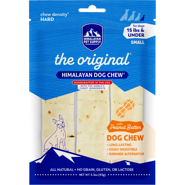 Himalayan dog chew Gâteries Small paq de 3 Fromage de Yak à saveur de Beurre d'arachide Fromage de Yak à saveur de Beurre d'arachide