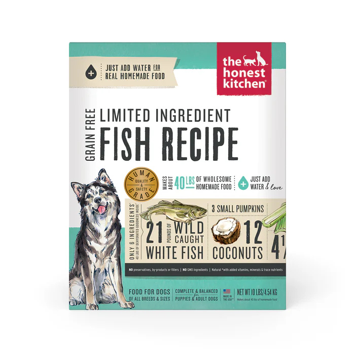 Honest Kitchen nourriture 10 lbs Honest Kitchen Brave ingrédients limités Poisson & Coconut déshydraté Honest Kitchen Brave ingrédients limités Poisson & Coconut déshydraté