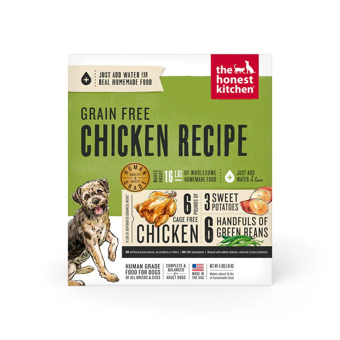 Honest Kitchen nourriture 4lbs Nourriture déshydraté Honest Kitchen Force Poulet Sans Grain Nourriture déshydraté Honest Kitchen Force Poulet Sans Grain