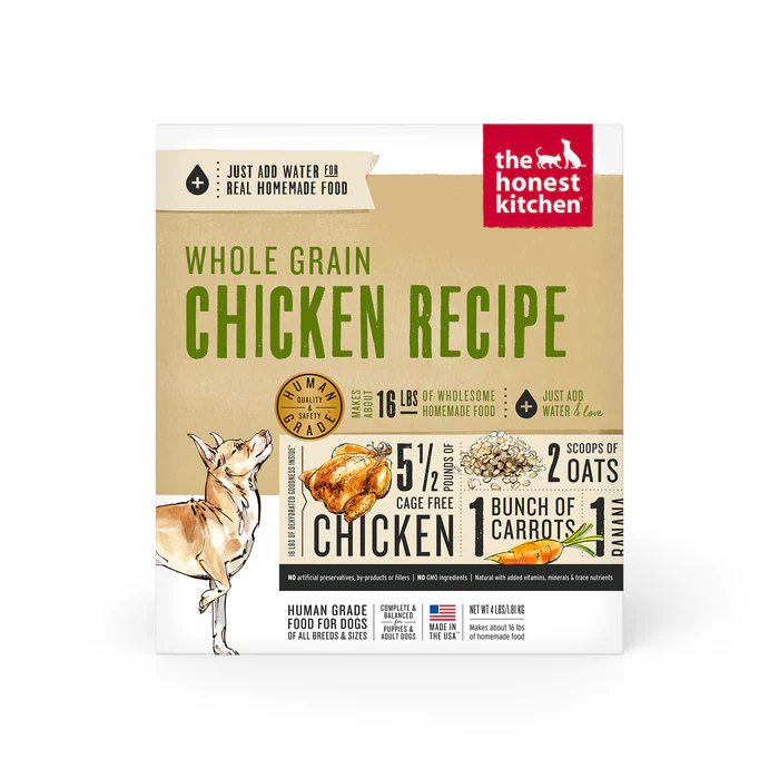 Honest Kitchen nourriture 4lbs Nourriture déshydraté Honest Kitchen Whlole Grain Poulet, Revel Nourriture déshydraté Honest Kitchen Whlole Grain Poulet, Revel