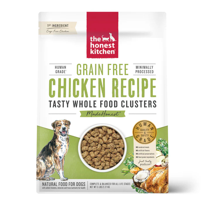 Honest Kitchen nourriture 5lbs Nourriture déshydratée Whole Food Clusters Poulet Sans Grains Nourriture déshydratée Whole Food Clusters Poulet Sans Grains