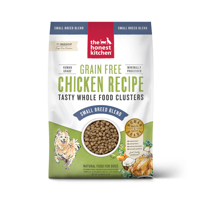 Honest Kitchen nourriture 10 lbs Recette pour petites races de The Honest Kitchen® Whole Food Clusters sans grains au poulet Recette pour petites races de The Honest Kitchen® Whole Food Clusters sans grains au poulet