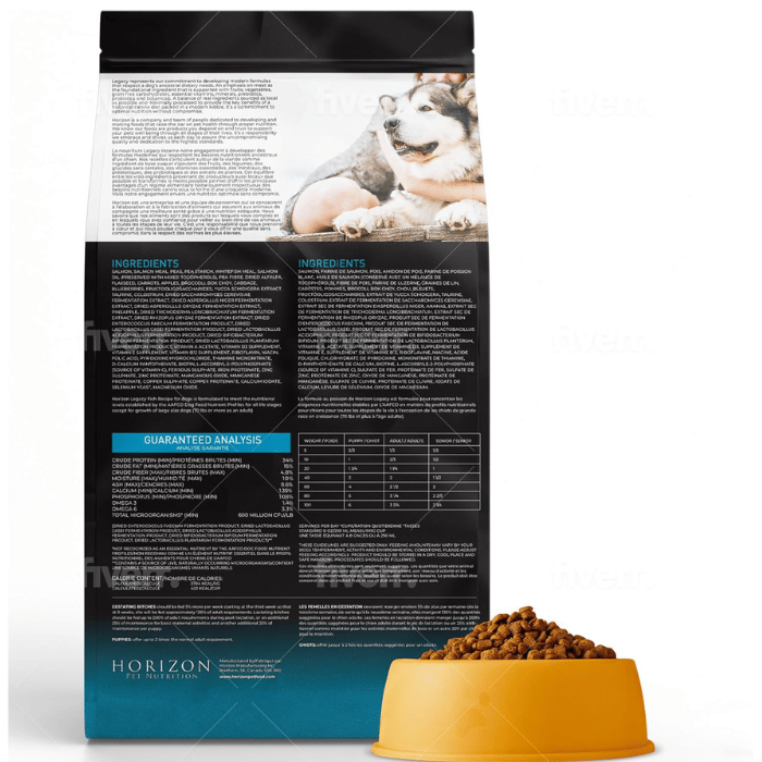 Horizon nourriture Nourriture pour chien Horizon legacy recette au poisson d'eau du nord Horizon Legacy Poisson d'eau du nord - Sans grains | Sherbrooke Canin