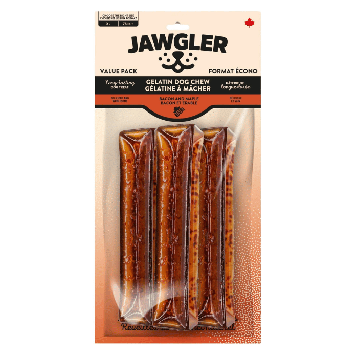 Jawgler Treats Chewy gelatin treat, Jawgler Bacon and Maple - 3-pack - value size Chewy gelatin treat, Jawgler Bacon and Maple - 3-pack