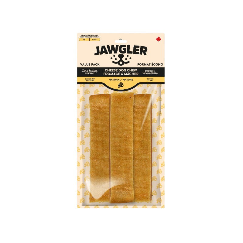 Jawgler Gâteries Jawgler - Gâterie de fromage à mâcher pour chien, Nature, très grand, paquet de 3 unités Jawgler - Gâterie de fromage à mâcher pour chien, Nature, très grand, paquet de 3 unités