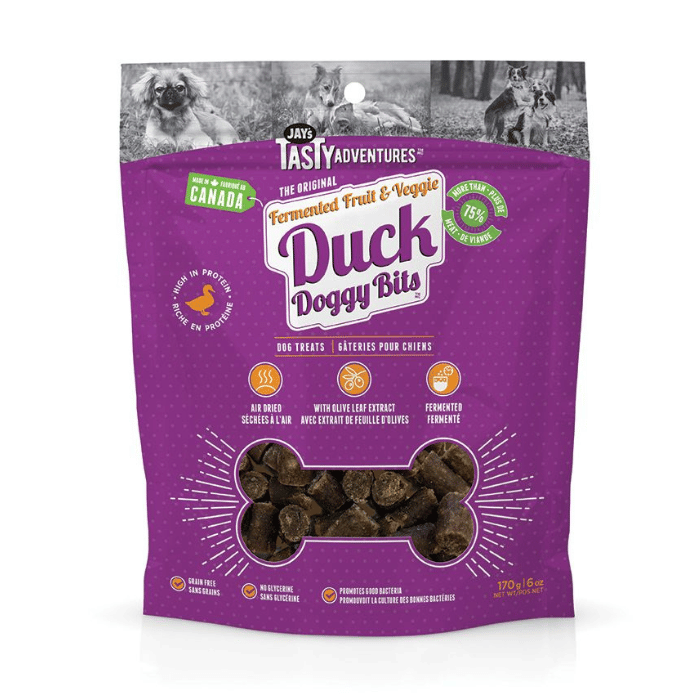 Jay's Gâteries 170G Gâteries Fermentées Pour Chien, Fruits & Légumes Canard 170gr