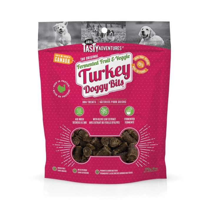 Jay's Gâteries 170G Gâteries Fermentées Pour Chien, Fruits & Légumes Dinde 170gr