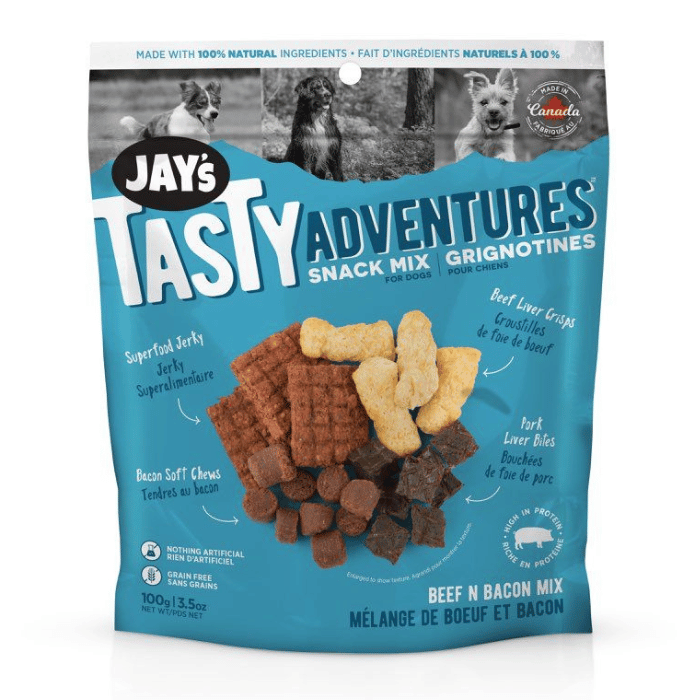 Jay&#39;s Gâteries 200G Gâteries Pour Chien, Grignotines Boeuf &amp; Bacon