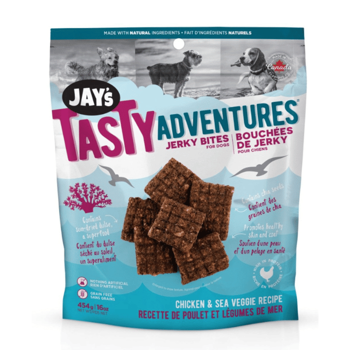 Jay's Gâteries 200G Grignotines pour chiens - Bouchées Jerky Poulet/légumes