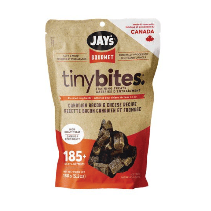 Jay's Gâteries 150g Jay's Gourmet, Tiny Bites, Gâteries Pour Chien, Bacon Canadien Et Fromage Jay's Gourmet, Tiny Bites, Gâteries Pour Chien, Bacon Canadien Et Fromage