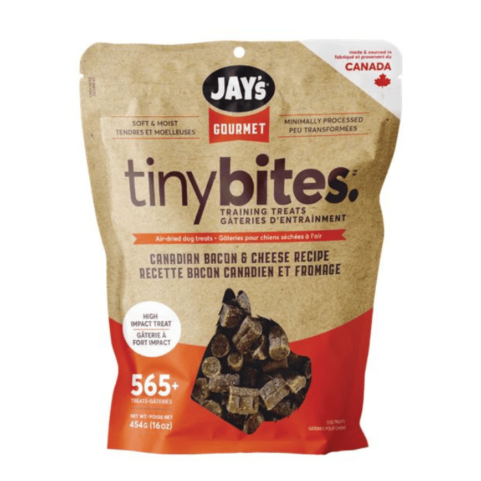 Jay's Gâteries 454g Jay's Gourmet, Tiny Bites, Gâteries Pour Chien, Bacon Canadien Et Fromage Jay's Gourmet, Tiny Bites, Gâteries Pour Chien, Bacon Canadien Et Fromage