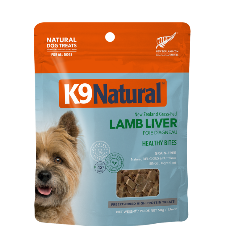 K9 natural Gâteries K9 Natural Healthy Bites lyophilisés pour chien - Foie d'Agneau K9 Natural Healthy Bites lyophilisés pour chien - Foie d'Agneau