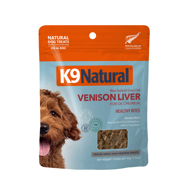 K9 natural Gâteries K9 Natural Healthy Bites lyophilisés pour chien - Foie de Chevreuil K9 Natural Healthy Bites lyophilisés pour chien - Foie de Chevreuil