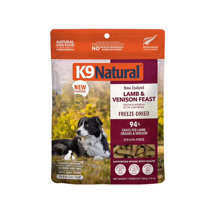 K9 natural nourriture 100g Nourriture pour chiens K9 Natural Freeze-Dried Festin d'agneau et de chevreuil Nourriture pour chiens K9 Natural Freeze-Dried Festin d'agneau et de chevreuil