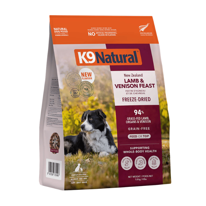 K9 natural nourriture 1.8kg Nourriture pour chiens K9 Natural Freeze-Dried Festin d'agneau et de chevreuil Nourriture pour chiens K9 Natural Freeze-Dried Festin d'agneau et de chevreuil