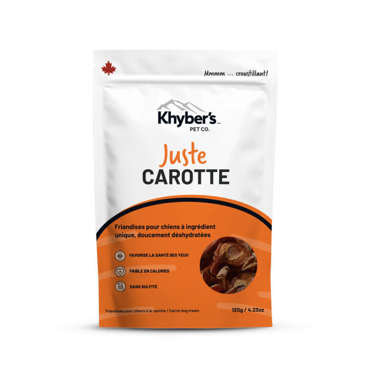 Khyber's Gâteries Khyber's Juste Carotte 120g Khyber's Juste Carotte 120g