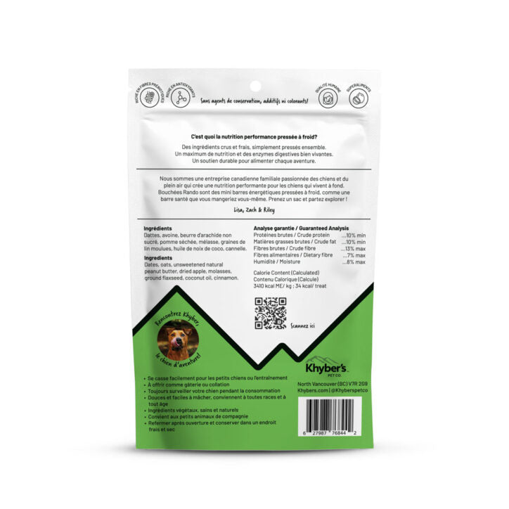 Khyber's Gâteries Khyber's Trail Bites Pomme et Cannelle 350g Khyber's Trail Bites Pomme et Cannelle 350g