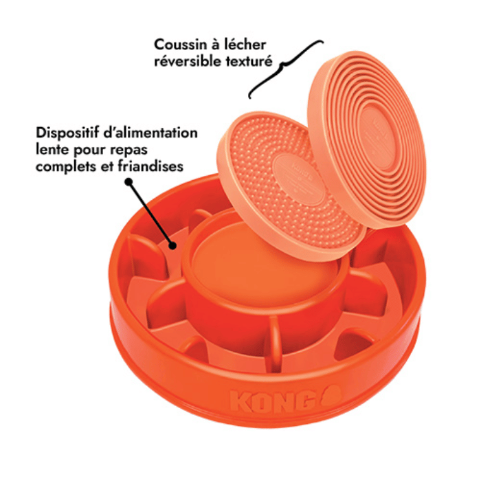 Kong interactive toy Kong Licks Mealtime – interactive bowl and lick mat – Large Kong Licks Mealtime: Interactive Bowl and Lick Mat | Sherbrooke Canin