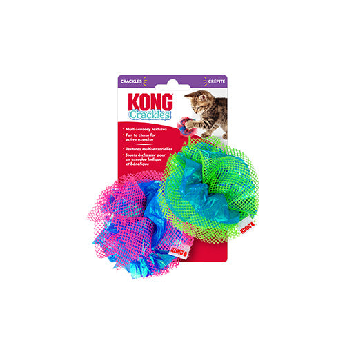 kong jouet pour chat Jouet pour chat Kong Crackles Boules pelucheuses (paquet de 2) Jouet pour Chat Kong Crackles Boules Pelucheuses (2/pqt) | Sherbrooke Canin