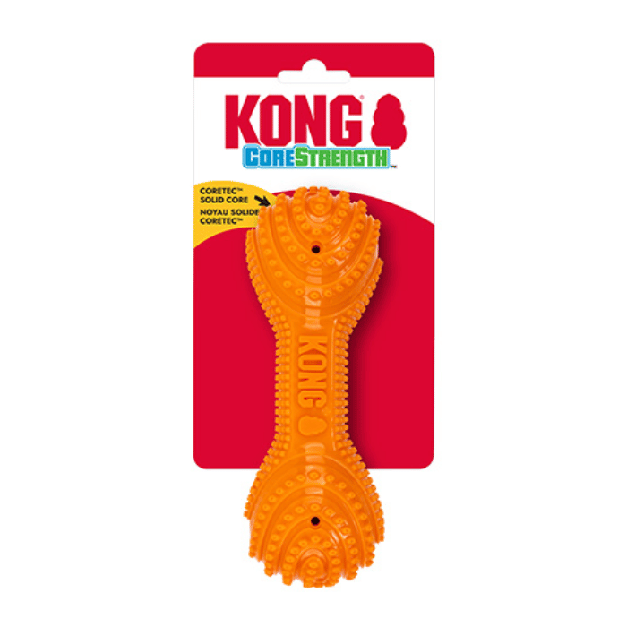 kong jouets pour chien Jouet à mâcher Kong CoreStrength Haltère – Moyen/Grand Jouet à Mâcher Kong CoreStrength Haltère pour Chien | Sherbrooke Canin