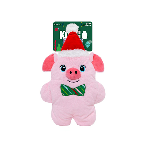 KONG Holiday Snuzzles Pig plush dog toy - Extra Large (XL) KONG Holiday Snuzzles Pig XL - Sherbrooke Canin