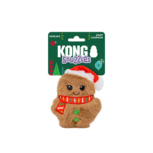 KONG dog toys KONG Holiday Snuzzles Mini Santa Gingerbread plush toy for dogs - Extra Small (XS) KONG Holiday Snuzzles Mini Santa Gingerbread - Sherbrooke Canin