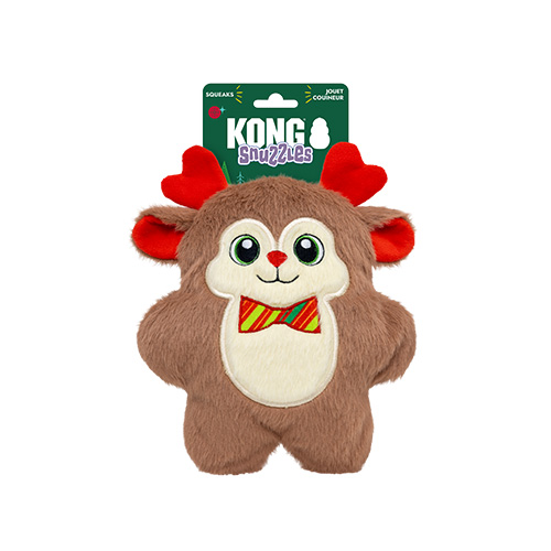 KONG dog toys KONG Holiday Snuzzles Reindeer Bow Tie plush dog toy - Medium KONG Holiday Snuzzles Reindeer Bow Tie Medium - Sherbrooke Canin