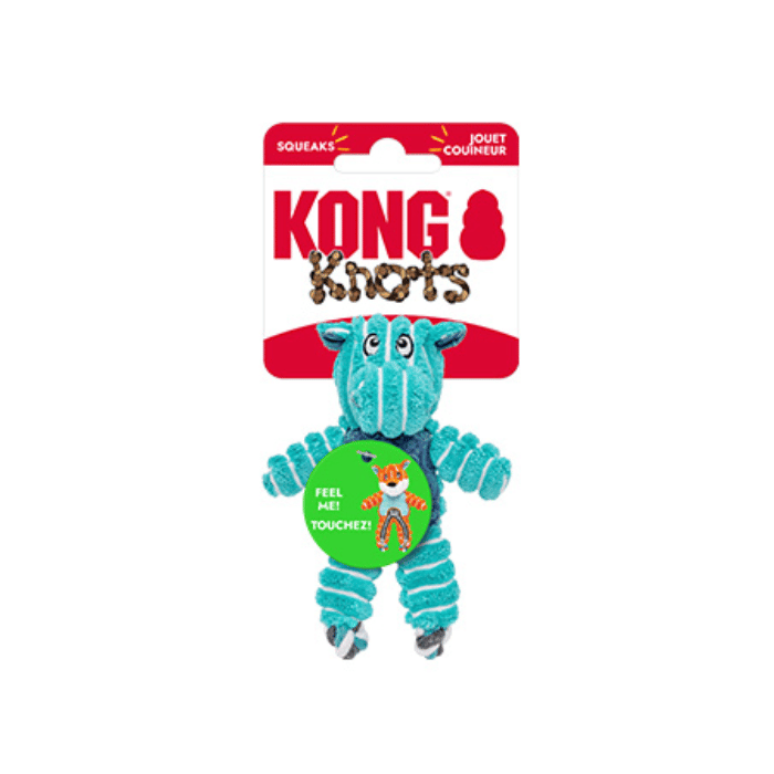 kong peluche Peluche Kong Floppy Knots Hippopotame – Très petit (XS) Peluche Hippopotame Kong Floppy Knots pour Chien | Sherbrooke Canin