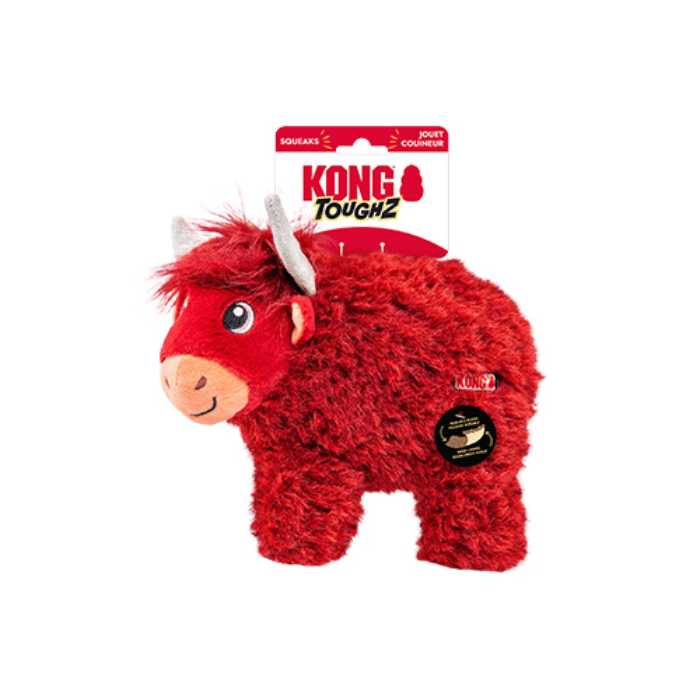 kong plush Kong Toughz Highland Cow durable plush toy – Medium Kong Toughz Highland Cow durable plush toy for dogs | Sherbrooke Canin