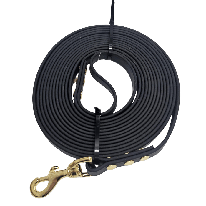 La fabrique K9 Longe de biothane 20 pieds Heavy - noir Longe de biothane 20 pieds Heavy - noir