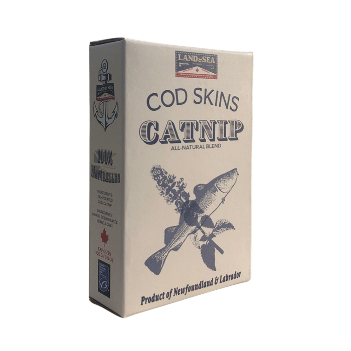 Land & sea Garniture De Repas Pour Chat, Peaux De Morue Et Herbe à Chat 25gr