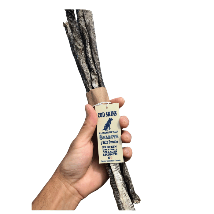 Land & sea Gâteries Pour Chien, Peau De Morue Séchée 12", Paquets De 5