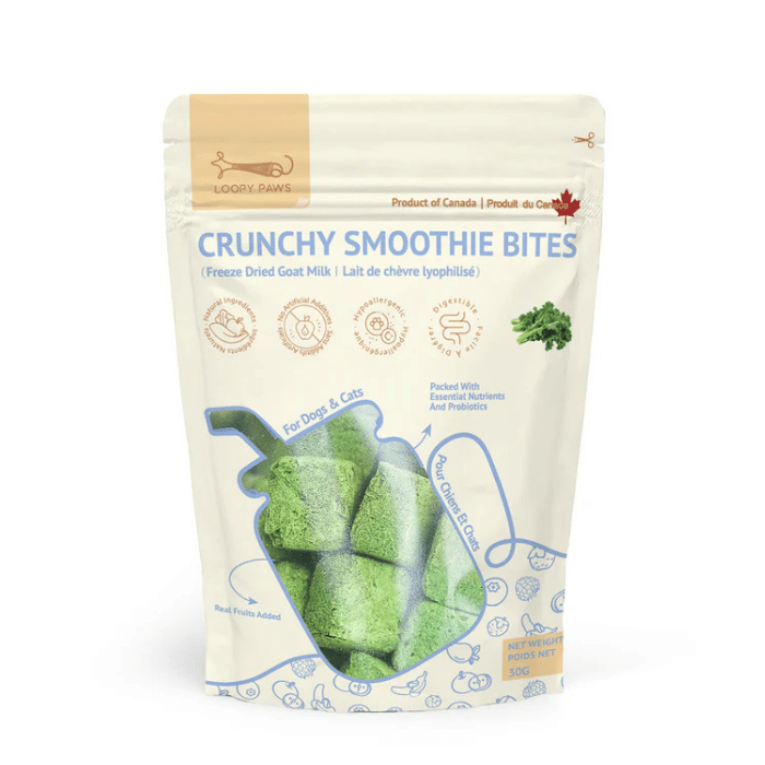 Loopy Paws Gâteries Loopy Paws — Smoothie Bites kale 30 g Smoothie Bites Kale pour chien - Gâterie végétale | Loopy Paws
