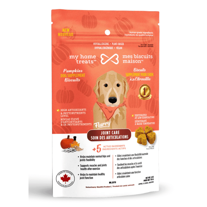 Mes Biscuits Maison biscuit Biscuits supplément hypoallergénique pour chien à la citrouille - Soin des articulations 170g