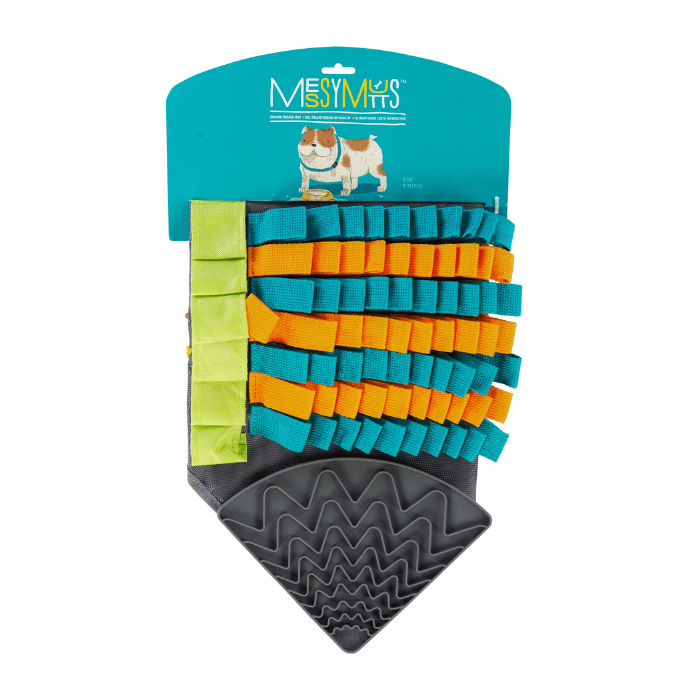 Messy Mutts jouets pour chien Tapis De Fouille à Ventouses Avec Section De Léchage, Carré 16"x16"