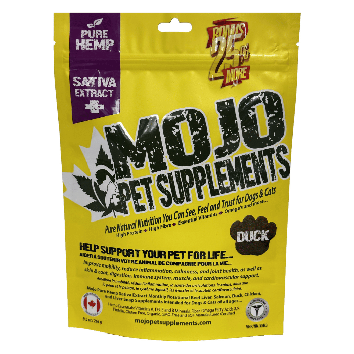 Mojo pet supplements Suppléments Pour Chiens Et Chats à Base De Chanvre, Saveur De Canard
