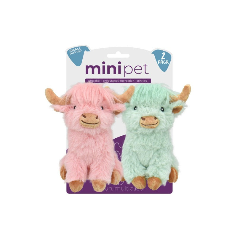 Multipet jouets pour chien Multipet - Minipet Highland Cow 5'' (paquet de 2) Multipet - Minipet Highland Cow 5'' (paquet de 2)