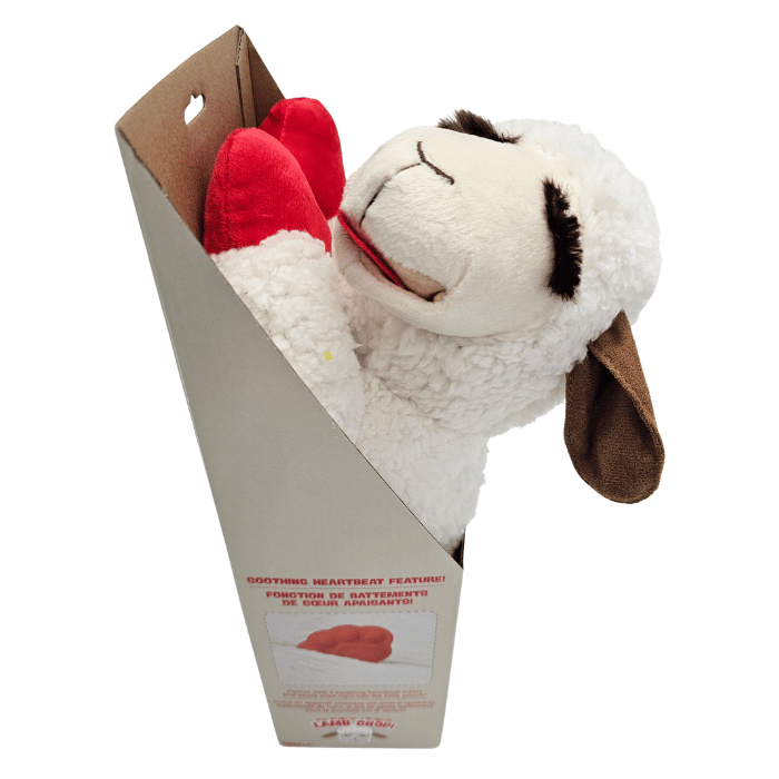 Multipet peluche Jouet pour chien Peluche Multipet Lamb chomp - Agneau avec battement de coeur apaisants 16'' Jouet pour chien Peluche Multipet Lamb chomp - Agneau avec battement de coeur apaisants 16''