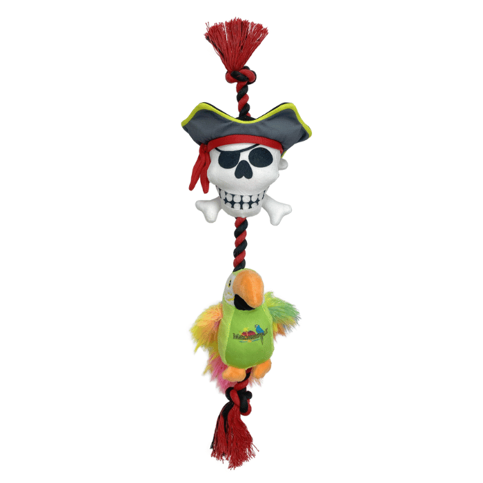 Multipet peluche Jouet pour chien pirate et perroquet sur une corde 18'' - Margaritaville Jouet pour chien pirate et perroquet sur une corde 18'' - Margaritaville