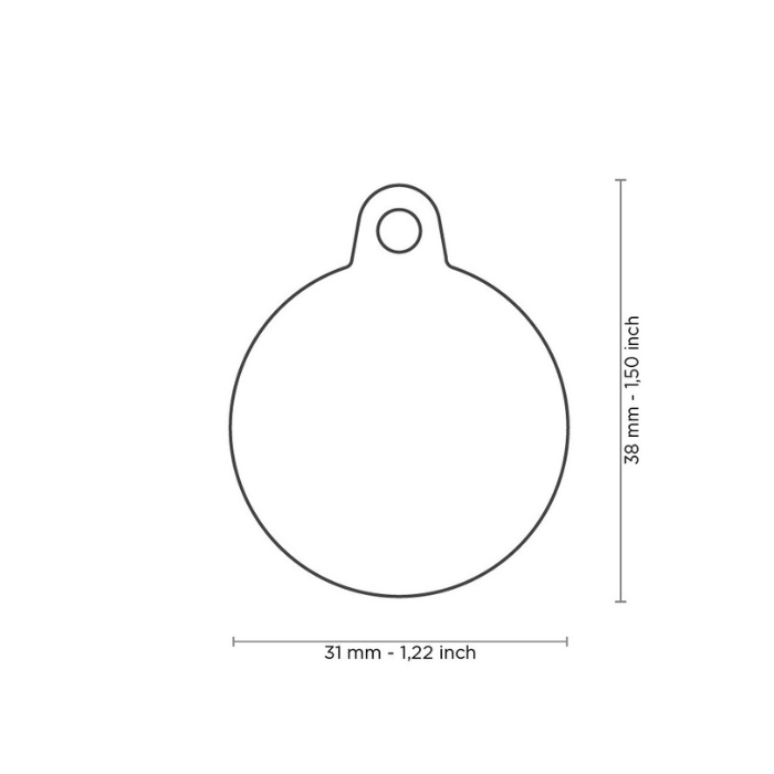 MyFamily medaille Copy of Médaille pour chiens - Hushtag cercle noir gomme bleu