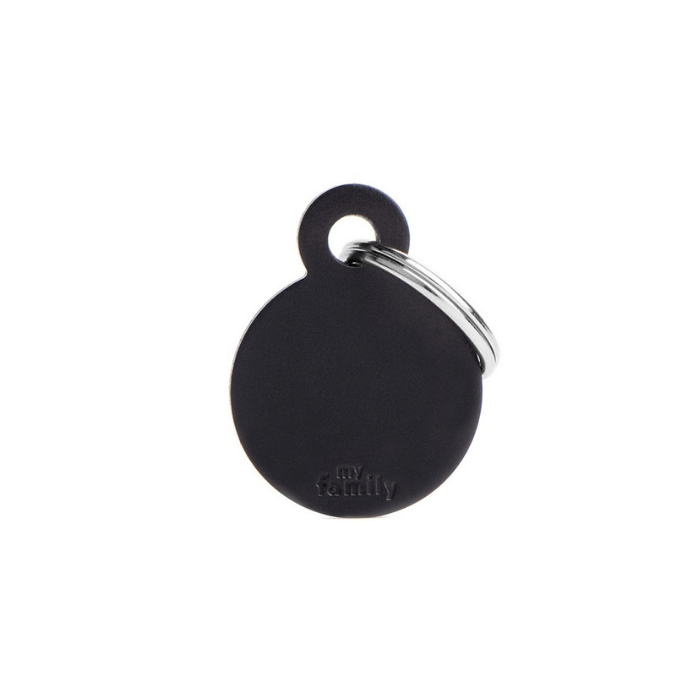 MyFamily medaille Noir Médaille pour chiens - Collection Basic Petit Cercle