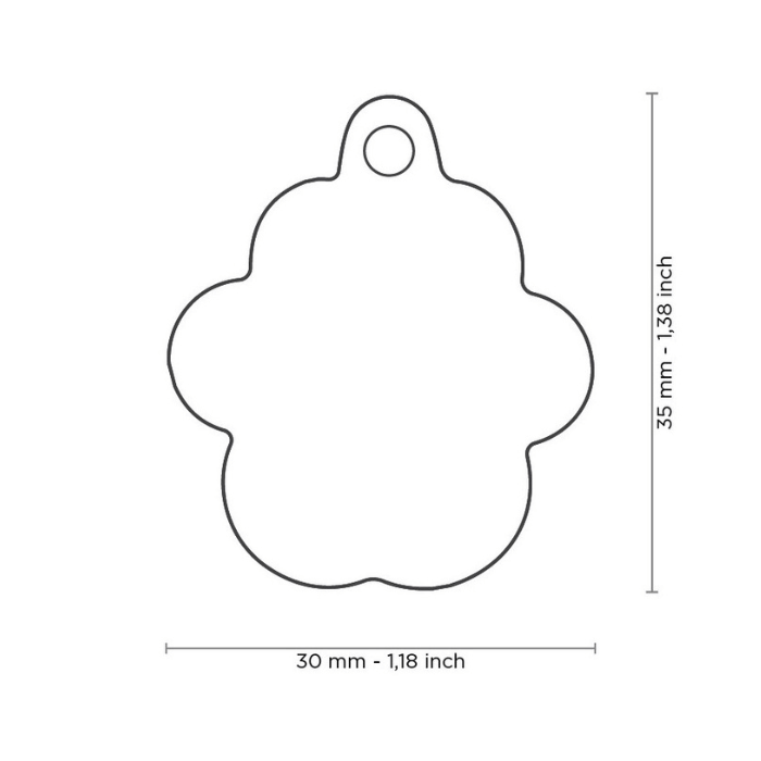 MyFamily medaille Médaille pour chiens - Shine Grande Patte Glitter rose