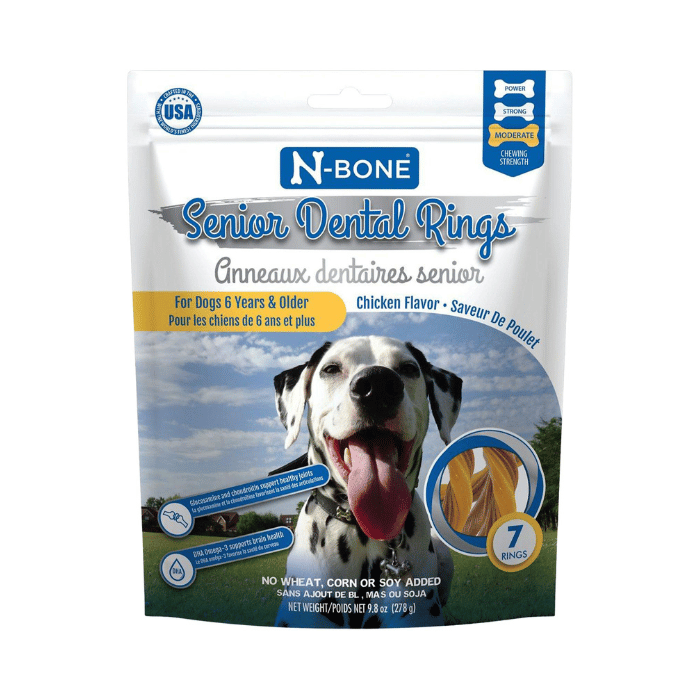 N-bone Gâteries N-bone Anneau Dentaire Pour Chien Sénior, Poulet paquet de 7 - 9,8oz