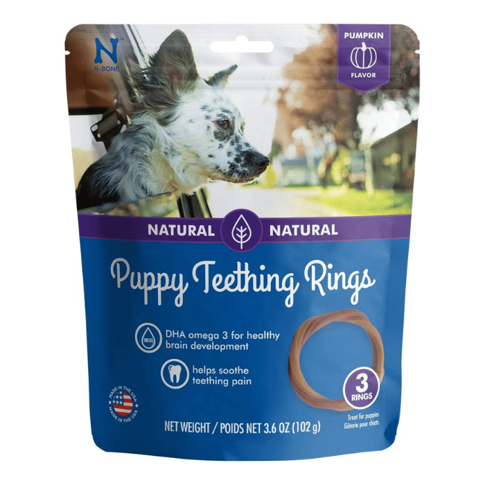 N-bone Gâteries N-bone Anneau Dentaire Pour Chiot, Citrouille Paquet de 3 N-bone Anneau Dentaire Pour Chiot, Citrouille Paquet de 3