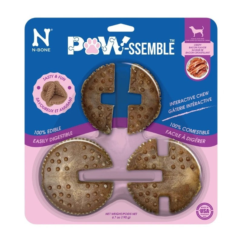 N-bone Gâteries N-bone - Paw-ssemble, gâterie interactive à mâcher pour chien, Bacon croustillant N-bone - Paw-ssemble, gâterie interactive à mâcher pour chien, Bacon croustillant