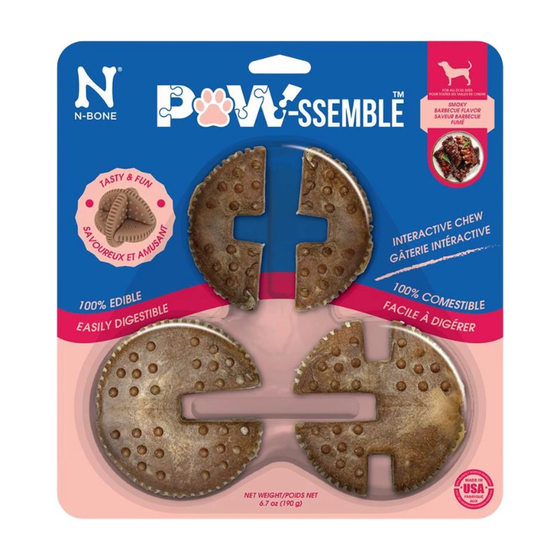 N-bone Gâteries N-bone - Paw-ssemble, gâterie interactive à mâcher pour chien, Barbecue fumé N-bone - Paw-ssemble, gâterie interactive à mâcher pour chien, Barbecue fumé