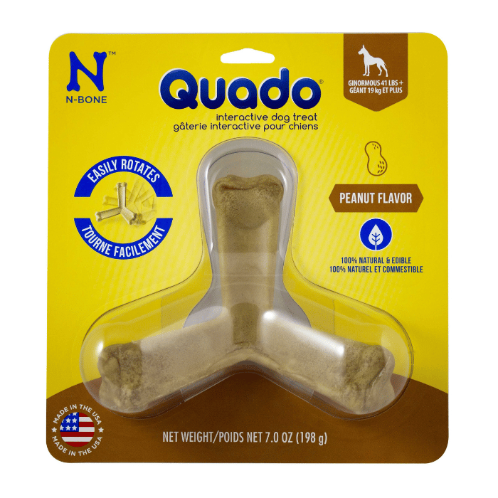 N-bone Gâteries N-bone Quado Gâterie Pour Chien, Arachides, Géant 7oz